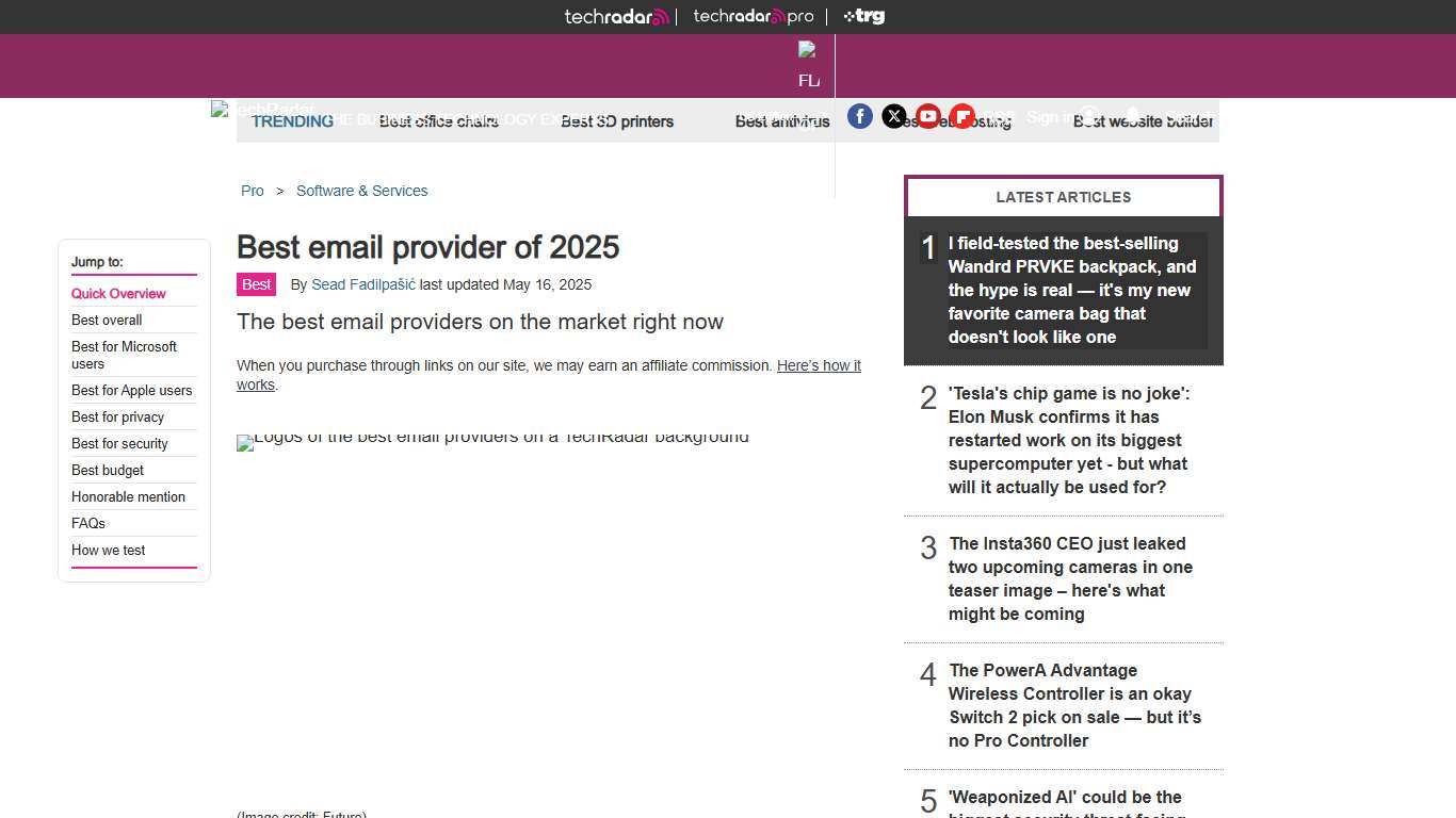 Best email provider TechRadar