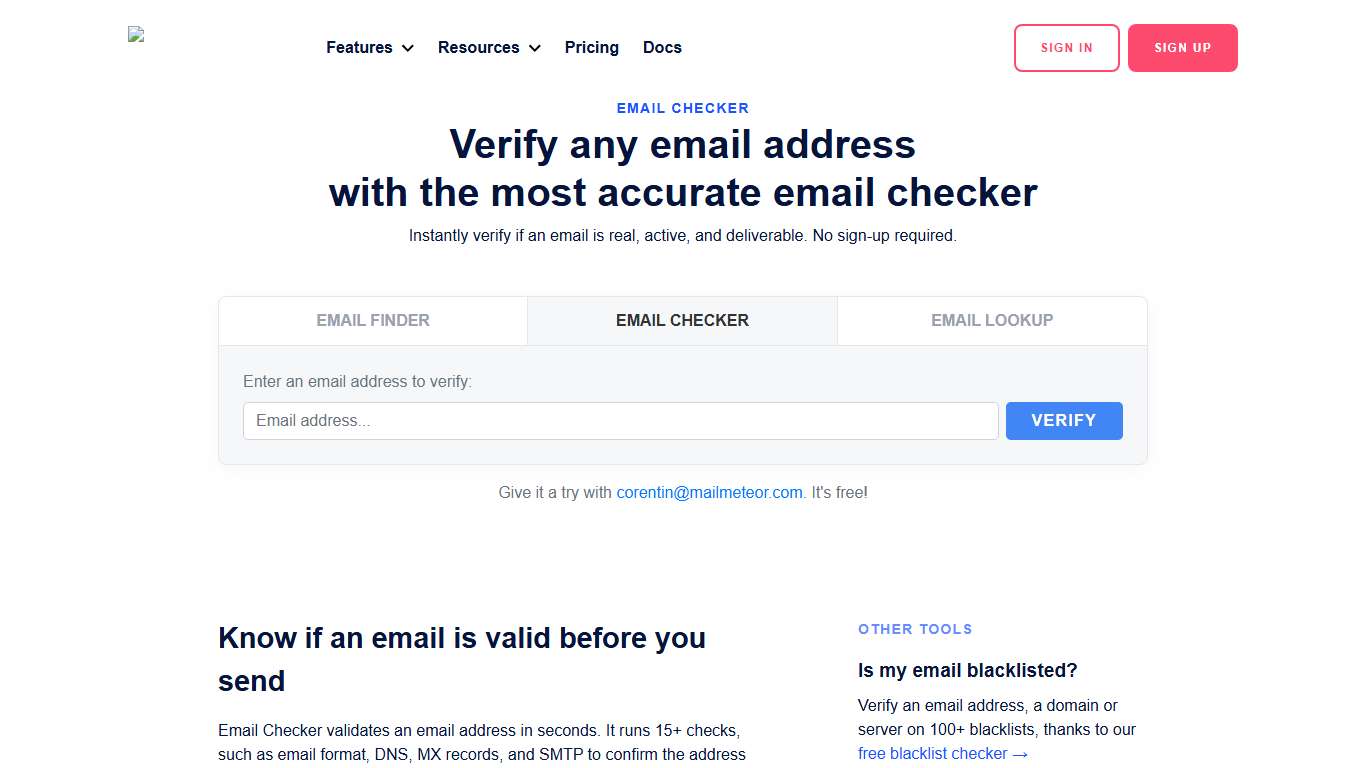 Email Checker: Verify email address for free - Mailmeteor